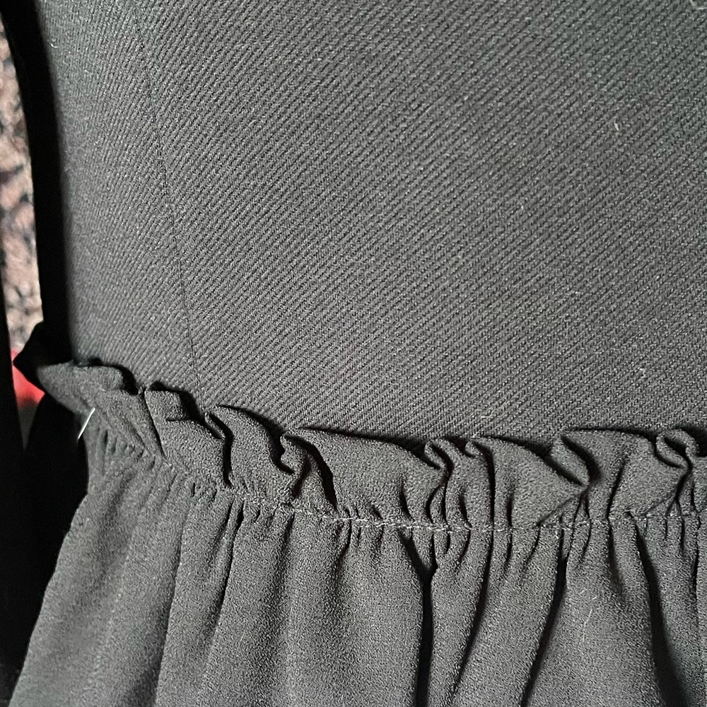 J.Crew $248 Ruffle Trim Lined Solid Black Skirted… - image 5